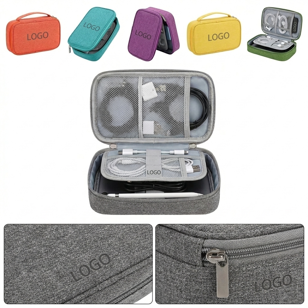 Compact Travel Tech Organizer Pouch for Cables & Chargers