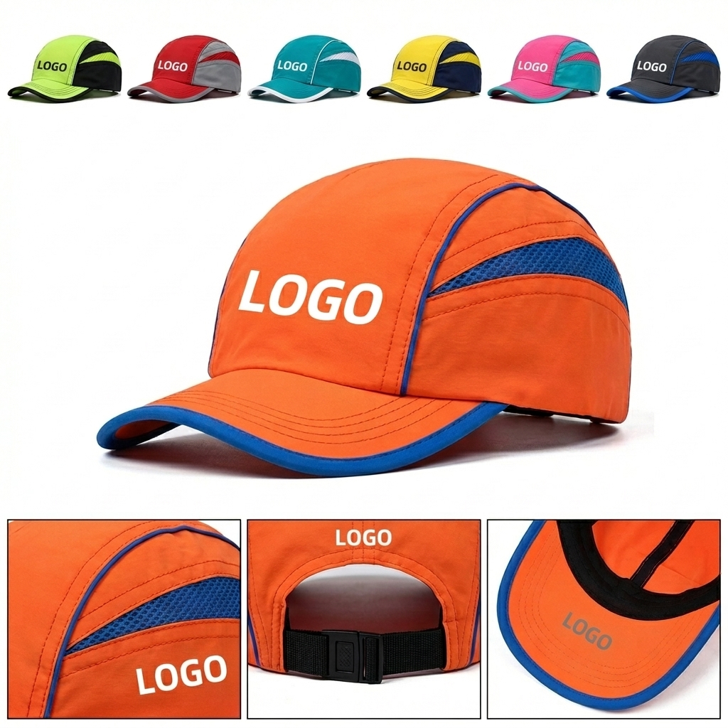 Aerodynamic Breathable Mesh Snap-Dry Performance Cap