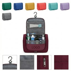 Waterproof Hanging Travel Toiletry Bag with Clear Window and Mesh Pockets