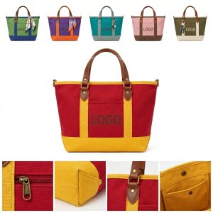 Classic Canvas Tote Bag in Earth Tones