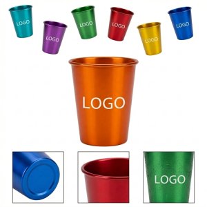Vivid Single-Layer Aluminum Party Cups - 7 Color Set