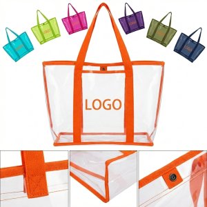 Durable Transparent PVC Event Tote Bag with Secure Grip Handle