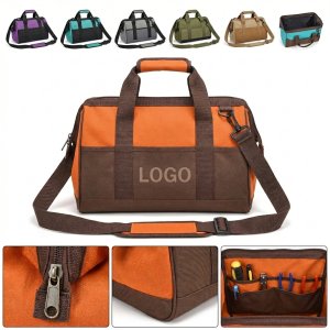 Heavy-Duty Waterproof Tool Bag with Padded Shoulder Strap for Professionals