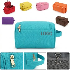 Spacious Hanging Toiletry Case with Front Pocket and Hook
