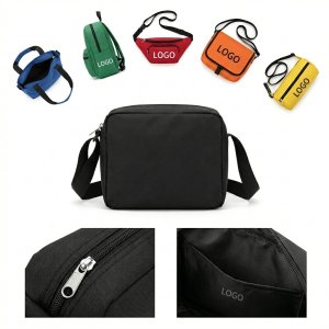 Multicolor Water-Resistant Crossbody Bag with Front Zip Pocket