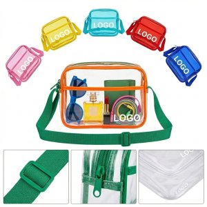 Stadium-Approved Transparent Crossbody Bag - Splash-Proof PVC Purse for All Events