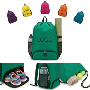 Multi-Color Drawstring Gym & Shoe Duffel Bag