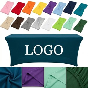 Premium Solid Color Stretch Table Cover in Multiple Sizes, Wrinkle-Free